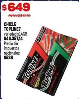 Makro Topline - chicle topline7 oferta