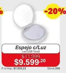 Ferniplast Espejo c/luz led usb táctil oferta