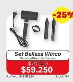 Ferniplast Winco - set belleza secador/planchita/buclera oferta