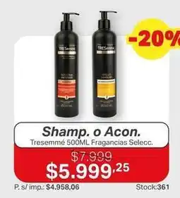 Ferniplast Tresemmé - shamp. o acon oferta