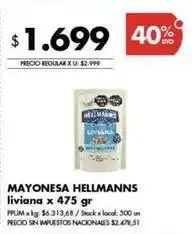 Disco Hellmann's - mayonesa liviana oferta