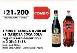 Disco Coca cola - fernet branca + gaseosa coca cola oferta