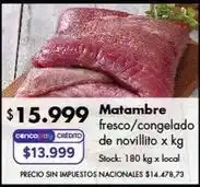 Disco Matambre fresco/congelado de novillito oferta