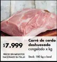 Disco Carré de cerdo deshuesado congelado oferta