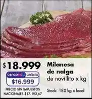 Disco Milanesa de nalga de novillito oferta
