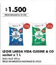 Disco Leche larga vida cuisine & co sachet oferta