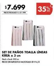 Disco Krea - set de paños toalla líneas oferta