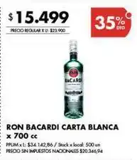 Disco Bacardi - ron carta blanca oferta