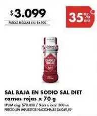 Disco Sal baja en sodio sal diet carnes rojas oferta