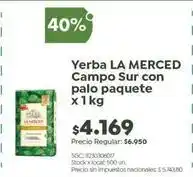 Jumbo La merced - yerba la merced campo sur con palo paquete x 1 kg oferta