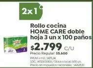 Jumbo Rollo cocina hoja 3 un x 100 paños oferta