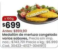 Coto Medallón de merluza congelado varios sabores, cod. 30423-41127-30419(1) oferta