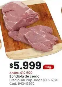 Coto Bondiola de cerdo oferta