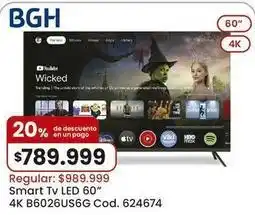 Coto Bgh - smart tv led 60 4k b6026us6g oferta