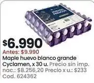 Coto Maple huevo blanco grande oferta
