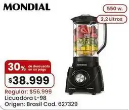 Coto Mondial - licuadora l-98 cod. 627329 oferta
