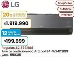 Coto Lg - aire acondicionado artcool s4-w24k2rpe cod. 550315 oferta
