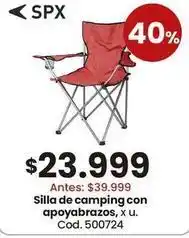 Silla de camping con apoyabrazos