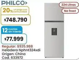 Coto Philco - heladera nphnt324xdi cod. 633972 oferta