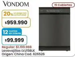 Coto Vondom - lavavajillas lvj15blk oferta