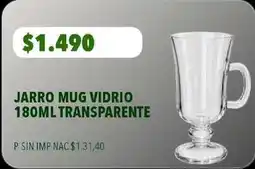 Supermercados Vea Jarro mug vidrio 180ml transparente oferta
