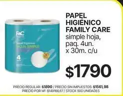 Supermercados Vea Papel higiénico simple hoja oferta