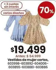 Coto Vestidos de mujer cortos, 603998-603892-604006-603855-603880-603886 oferta