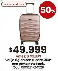 Coto Valija rígida con ruedas 360° con porta notebook, cod. 610527-610528 oferta