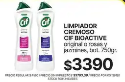 Supermercados Vea Cif - limpiador cremoso bioactive original o rosas y jazmines oferta