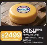Supermercados Vea Melincue - queso sbrinz oferta