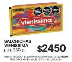 Supermercados Vea Vienissima - salchichas oferta