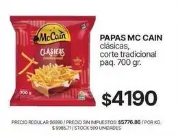 Mc cain - papas clásicas, corte tradicional