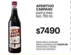 Supermercados Vea Carpano - aperitivo carpano punt e mes oferta