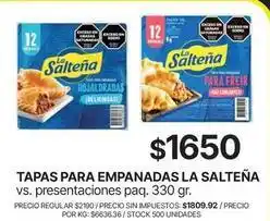 Supermercados Vea La salteña - tapas para empanadas oferta