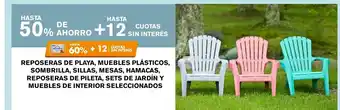 Supermercados Vea Reposeras De Playa, Muebles Plásticos, Sombrilla, Sillas, Mesas,Hamacas, Reposeras De Pileta, Sets de Jardin Y Muebles oferta