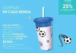 Avon Sonrisas - vaso con sorbete polipropileno y plastico oferta