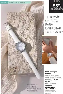 Avon Reloj analógico blanca oferta