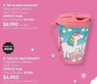 Set x4 vasos unicomio (209027)