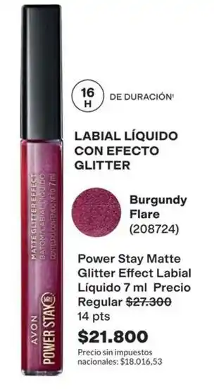Avon - labial líquido con efecto glitter
