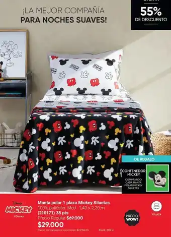 Manta polar 1 plaza mickey siluetas