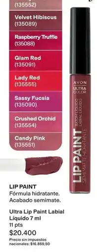 Avon Avon - ultra lip paint labial líquido oferta