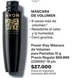 Avon Avon - power stay máscara de volumen oferta