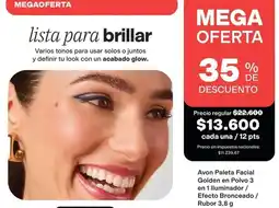 Avon Avon - paleta facial golden en polvo 3 en 1 iluminador / efecto bronceado / rubor oferta