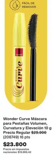 Avon Avon - wonder curve máscara para pestañas volumen, curvatura y elevación 10 g (208749) oferta