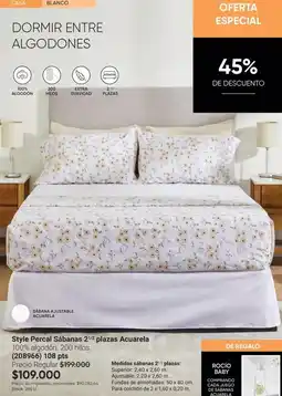 Avon Style percal sábanas 2½ plazas oferta