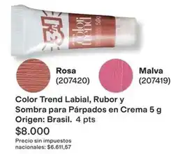 Avon Origen - color trend labial, rubor y sombra para párpados en crema 5 g oferta