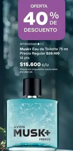 Avon Avon - musk+ eau de toilette 75 ml oferta