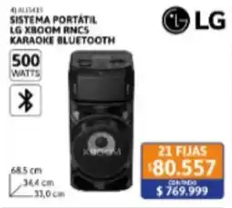 Cetrogar Lg sistema portatil lg xboom rncs karaoke bluetooth oferta