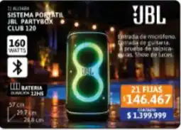 Cetrogar Jbl sistema portatil jbl partybox club 120 oferta