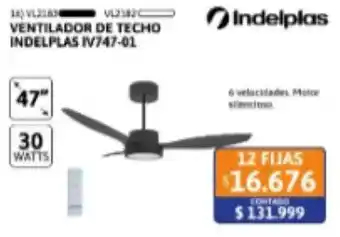 Indelplas ventilador de techo iv747-01